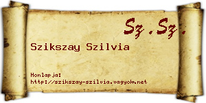 Szikszay Szilvia névjegykártya